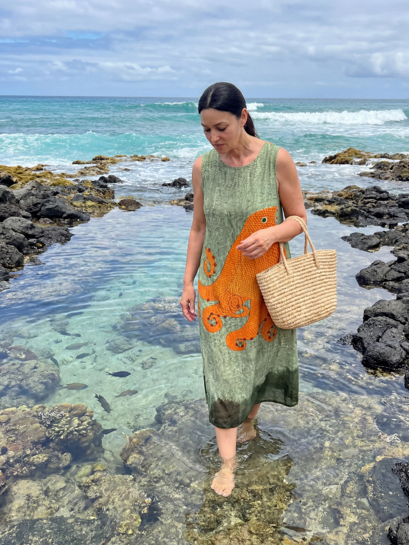 Ronan | Midi Dress Ocean Wave