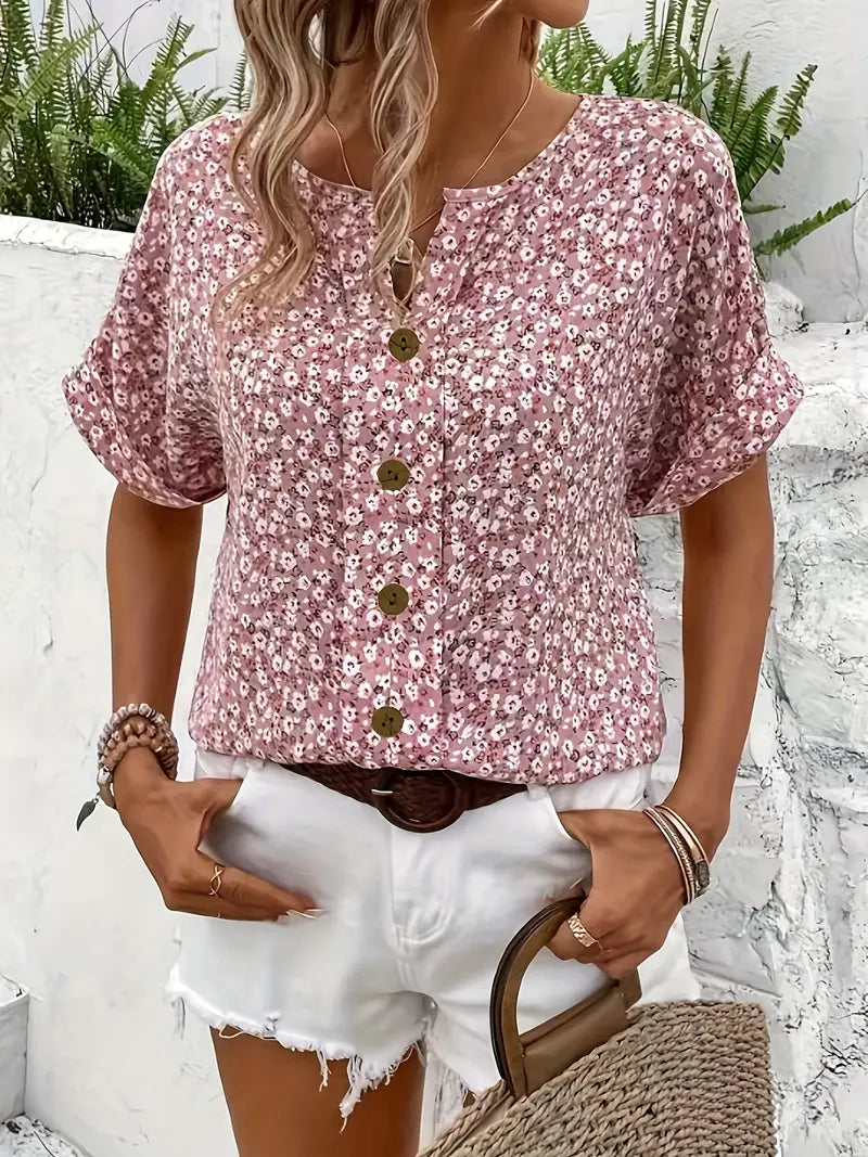 Verna™ | Élégante Blouse à Motif Floral