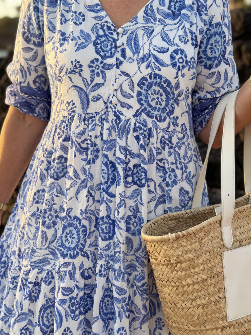 Nalani | Midi Robe en Porcelaine