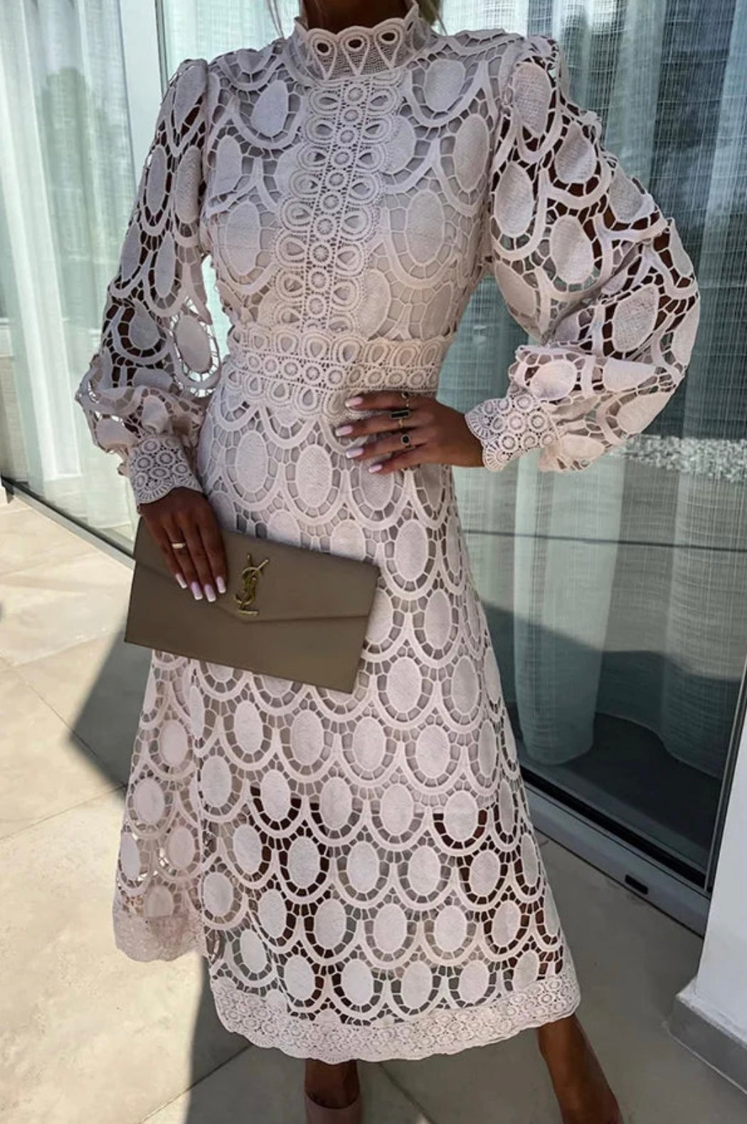 Eloah™ | Élégante Robe Midi en Dentelle