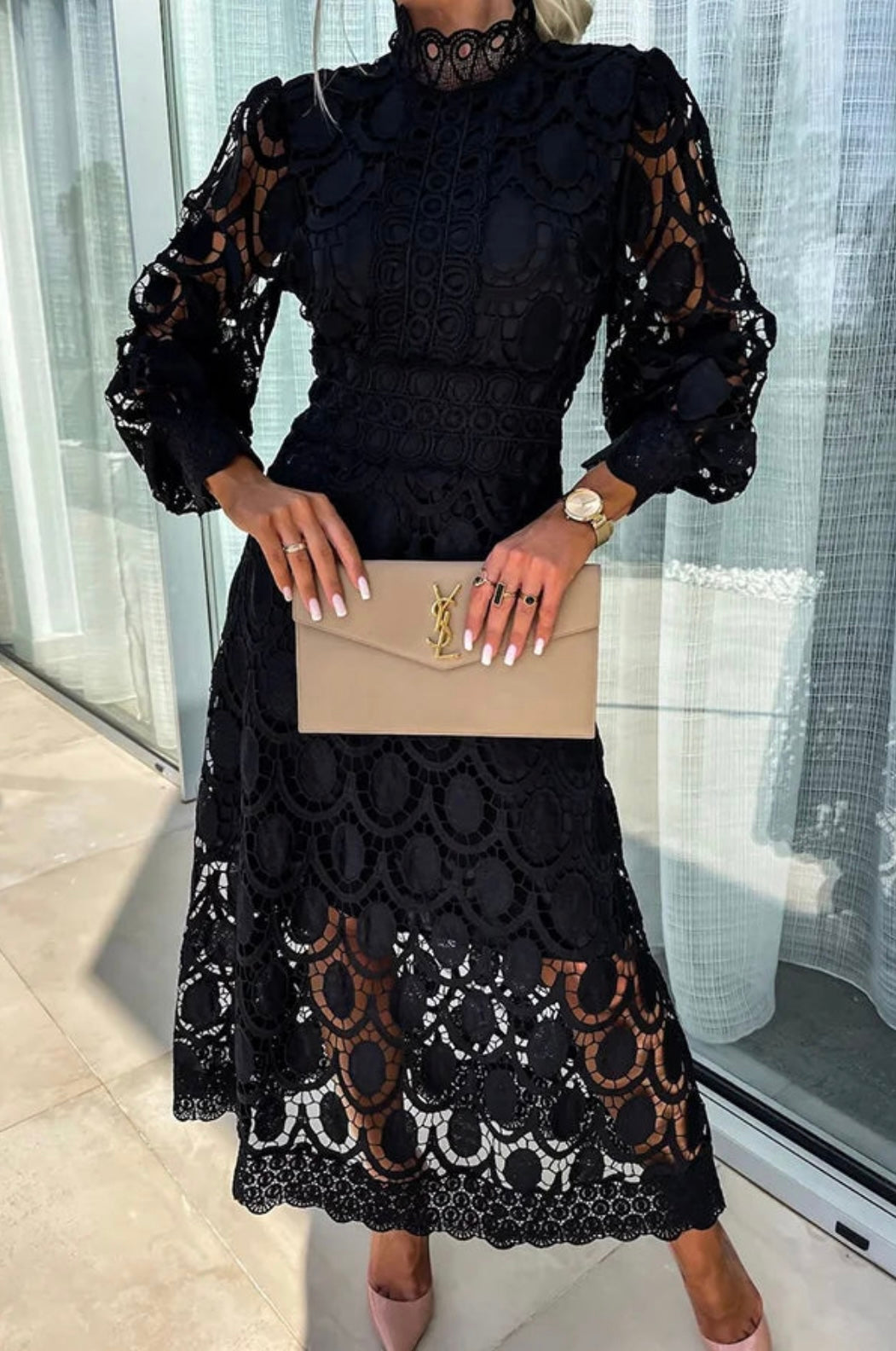 Eloah™ | Élégante Robe Midi en Dentelle