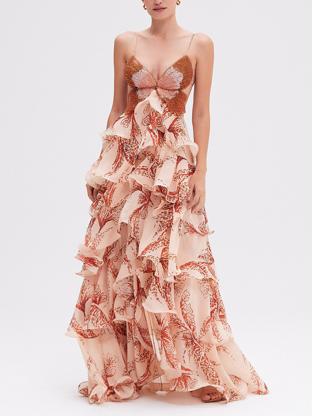 La Scintilla | Signature Maxi Dress with Butterfly Design