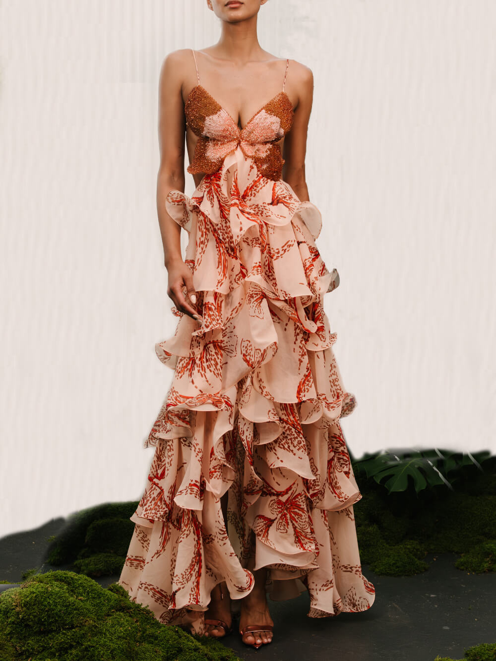 La Scintilla | Signature Maxi Dress with Butterfly Design