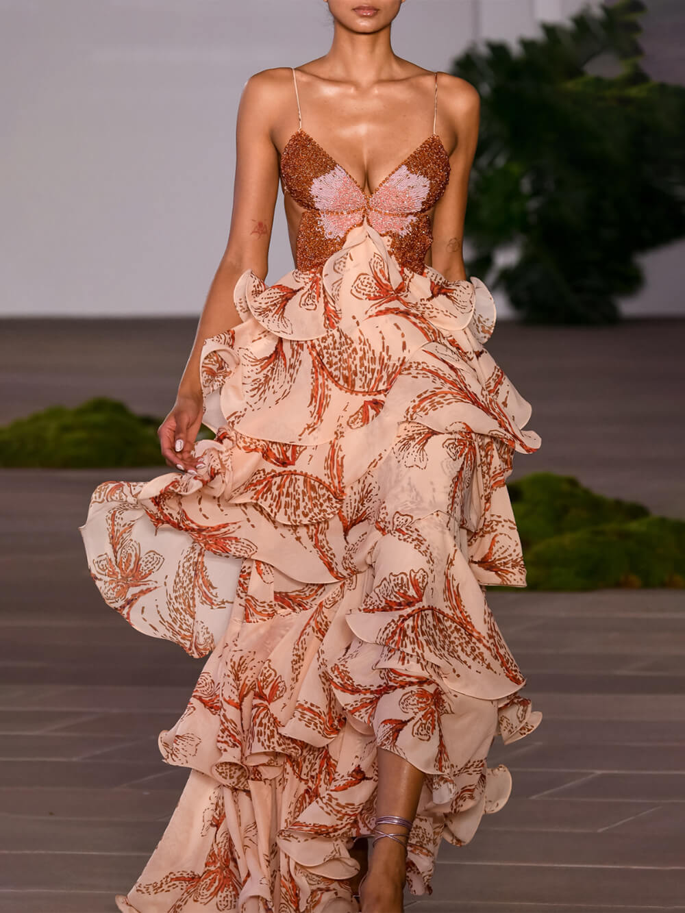La Scintilla | Signature Maxi Dress with Butterfly Design