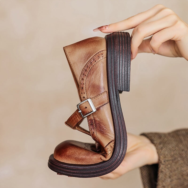 Mattea | Élégantes Chaussures Mary Jane en Cuir